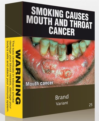 Verso dos maços de cigarro na Austrália traz imagens mais impactantes