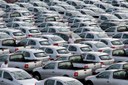 Pátio de uma montadora em São Bernardo, São Paulo, de onde vão sair os novos carros para as revendedoras autorizadas no país