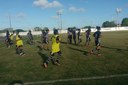 Jogadoras do Botafogo durante aquecimento no CT Ivan Thomaz antes de enfrentar o Auto Esporte pelas semifinais do Paraibano