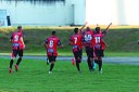Jogadores do São Paulo comemoram gol  em  jogo do Campeonato Paraibano da Segunda Divisão na fase classificatória