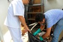 Os funcionários estiveram em todos os setores internos do Hemocentro e suas dependências fazendo a limpeza de locais