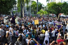 A reunião dos pessoenses que participaram dos dois eventos que compõem a procissão aconteceu em frente ao Tribunal de Justiça da Paraíba
