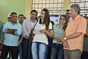 A estudante Gracília Limeira agradeceu ao governador Ricardo Coutinho pela nova estrutura da escola