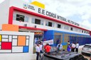 A escola é a primeira neste modelo de ensino entregue na cidade e recebeu um investimento de cerca de R$ 5 milhões