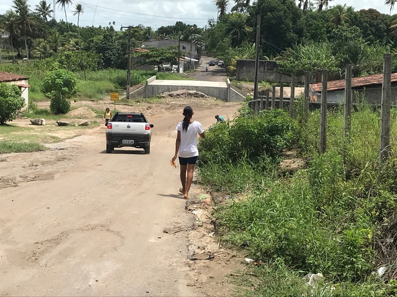 Trecho da PB-034 entre Caaporã e o distrito de Cupissura