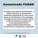 Funad suspende atendimento presencial