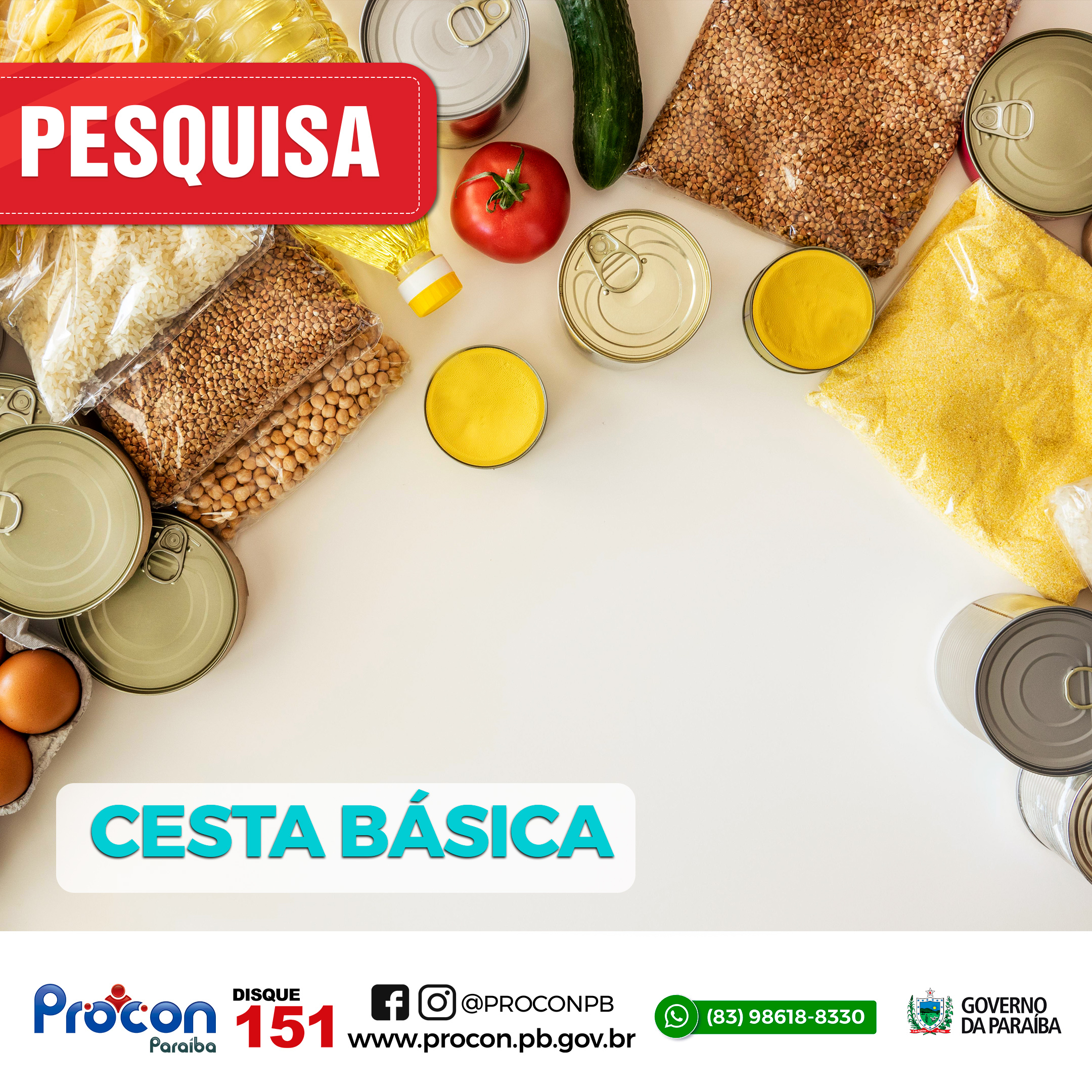 Cesta básica custa em média R$ 289,66 em compra no varejo de João Pessoa-PB, mostra pesquisa do Procon-PB