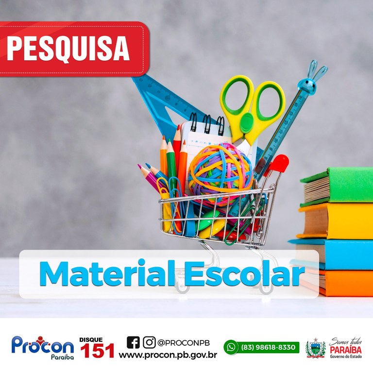 Confira a pesquisa de material escolar realizada pelo Procon Estadual que constatou diferença de 168,18% no preço do mesmo item