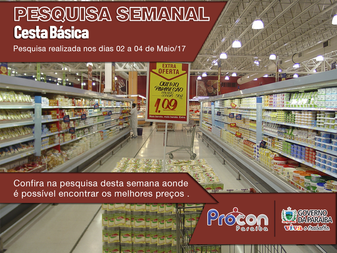 Pesquisa Cesta básica 02 a 04 de Maio/17