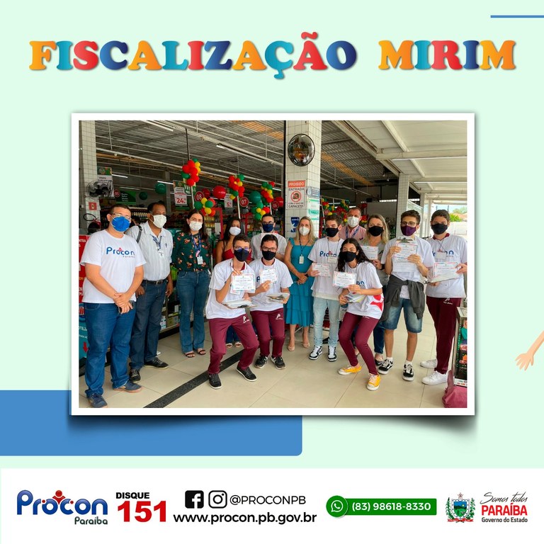 Procon Paraíba realiza mais uma ‘Fiscalização-Mirim’, nesta quarta-feira